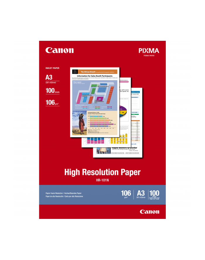 Papier Canon HR101 High Resolution Paper | 106g | A3 | 100ark główny