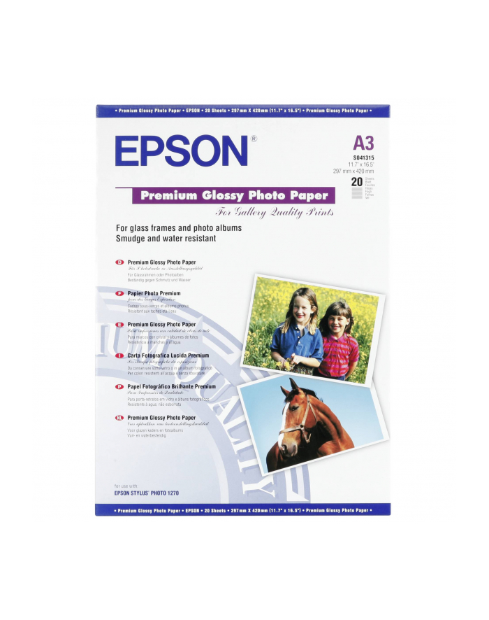 Papier Epson Premium Glossy Photo | 255g | A3 | 20ark główny