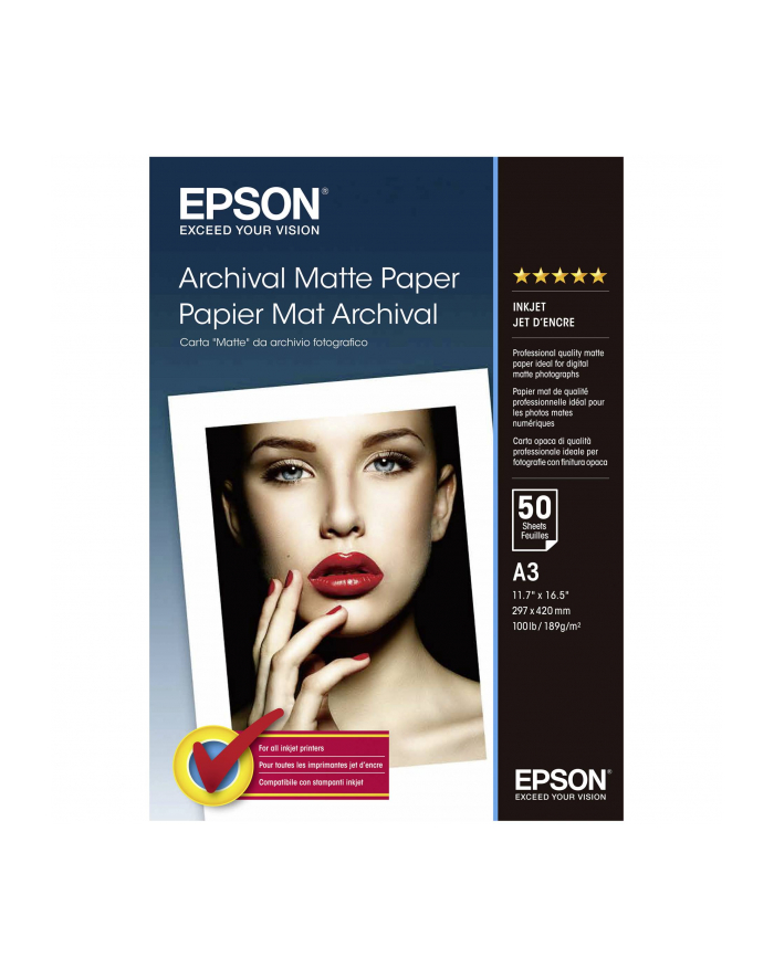 Papier Epson Archival Matte | 192g | A3 | 50ark główny