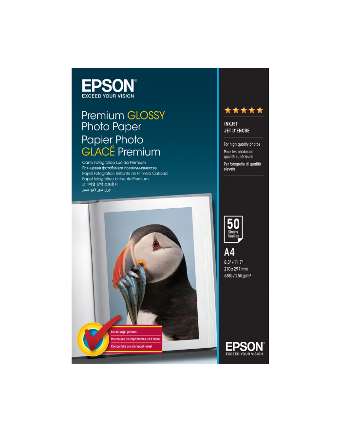 Papier Epson Premium Glossy Photo | 255g | A4 | 50ark główny