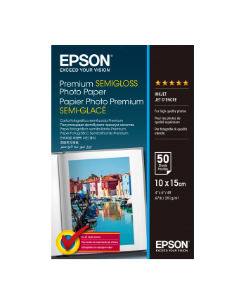 Papier Epson Premium Semigloss Photo | 251g | 10x15 | 50ark