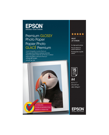 Papier Epson Premium Glossy Photo | 255g | A4 | 15ark