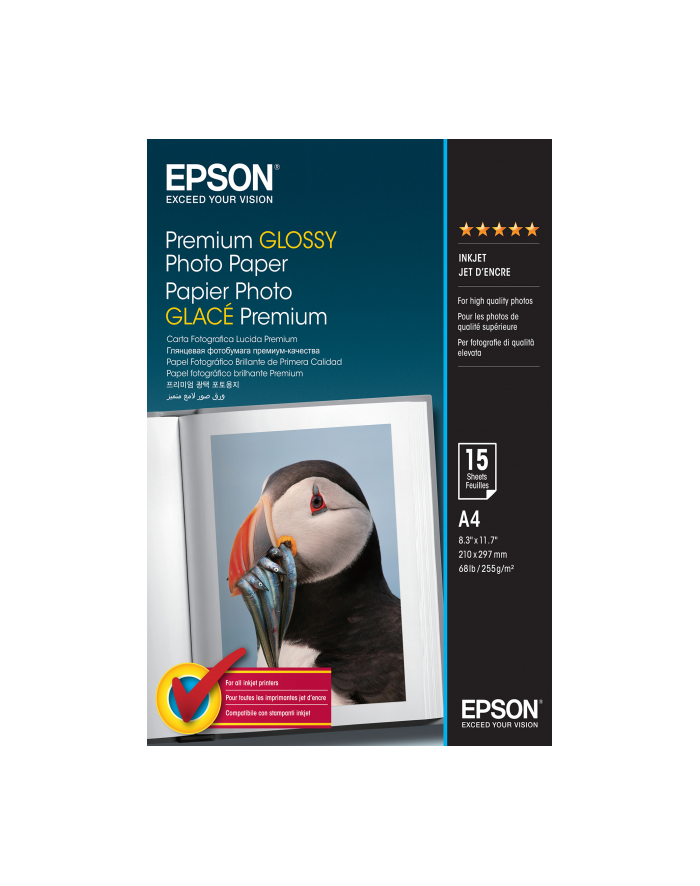 Papier Epson Premium Glossy Photo | 255g | A4 | 15ark główny