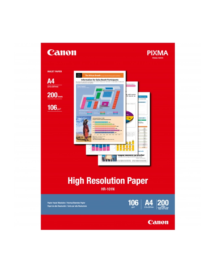 Papier Canon HR101 High Resolution Paper | 106g | A4 | 200ark główny
