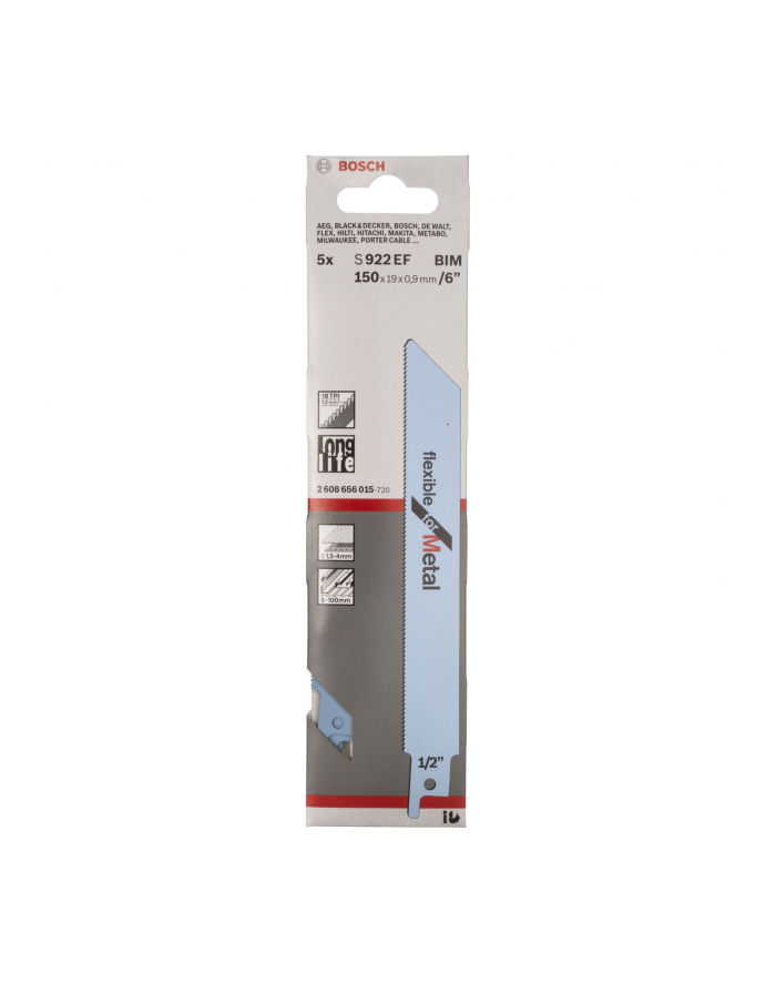bosch powertools Bosch 5 Saber Saw Blades S 922 EF - 2608656015 główny