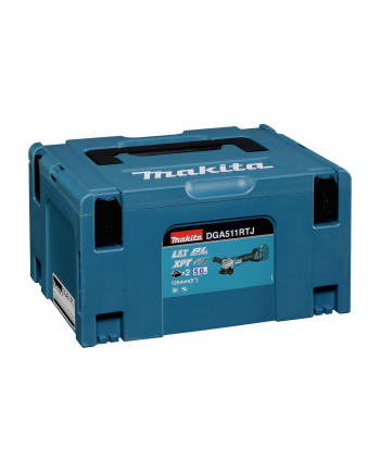 Makita cordless angle DGA511RTJ, 18 Volt (blue / black, MAKPAC size 2, 2x Li-ion battery 5.0 Ah)