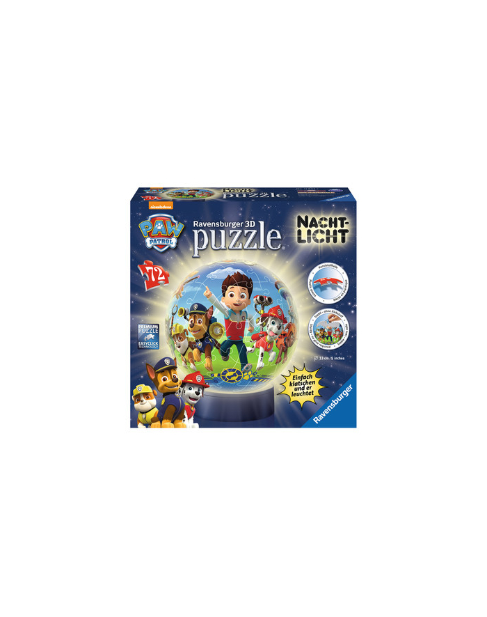 Ravensburger Puzzle Ball Night Light Paw Patrol 72 -  118427 główny