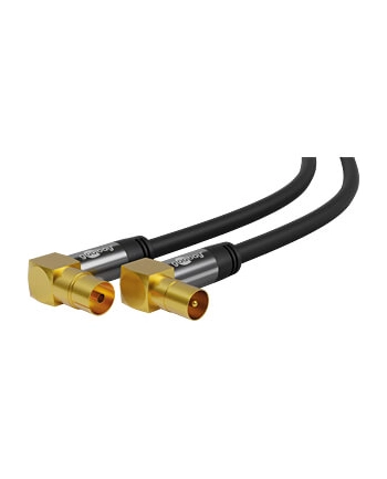 goobay TV antenna cable 135dB 90 ° black 5m -4x shielded