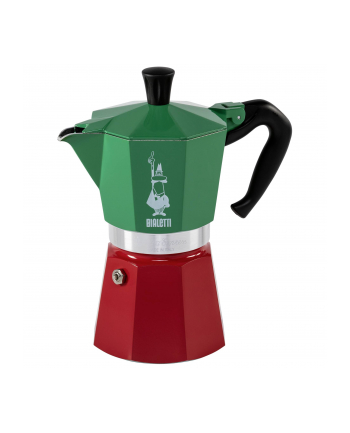 Bialetti Moka Express Tricolore, espresso machine (green / red, 6 cups)