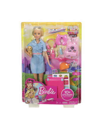 Barbie travel doll (blond) and accessories - FWV25