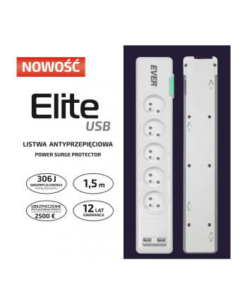 ever Listwa antyprzepięciowa ELITE USB