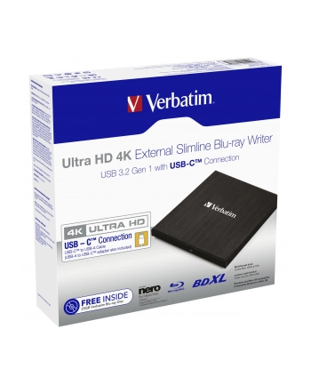 Verbatim External slimline Blu-ray Writer, Blu-ray burner (black, USB 3.1 Gen 1 (type-C)) nr 1
