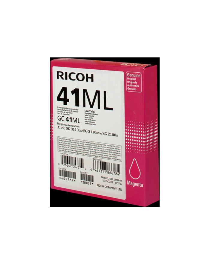 Ricoh Gel magenta GC 41ML, ink główny