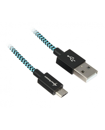 Sharkoon USB 2.0 A-B black / blue 0.5m - Aluminum + Braid