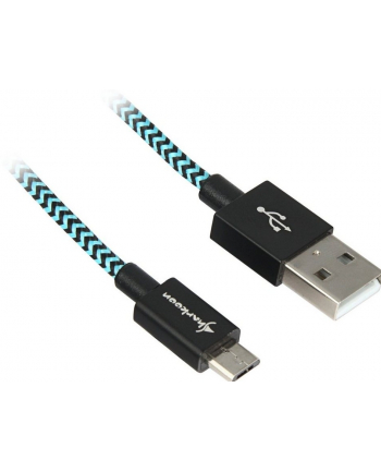 Sharkoon USB 2.0 A-B black / blue 0.5m - Aluminum + Braid