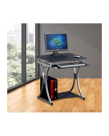 Techly Biurko komputerowe Compact 700x550 z półką na klawiaturę czarny grafit nr 2