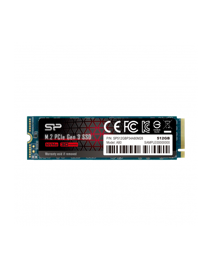 Silicon Power Dysk SSD P34A80 512GB, M.2 PCIe Gen3 x4 NVMe, 3200/3000 MB/s główny