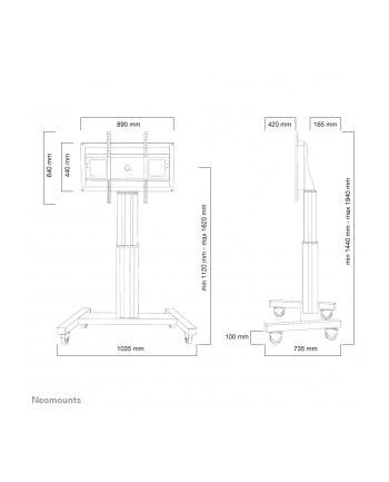 newstar PLASMA-M2500SILVER Stojak mobilny elektryczny
