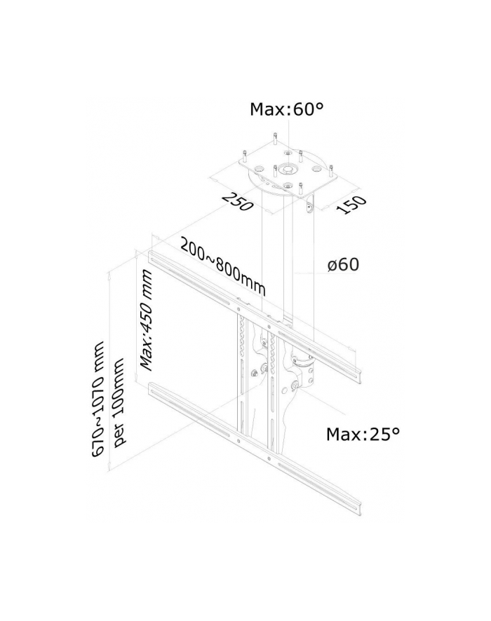 newstar PLASMA-C100 UCHWYT SUFITOWY główny