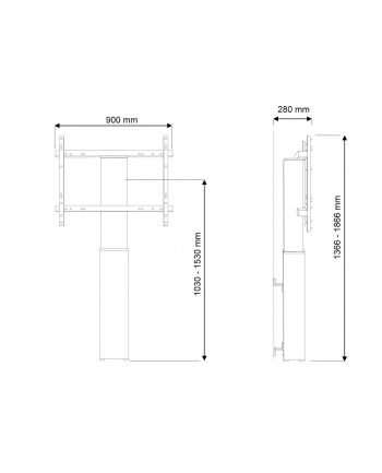 newstar PLASMA-W2250SILVER Uchwyt ścienny elektryczny