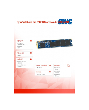 owc Dysk SSD Aura Pro 250GB Macbook Air 2010/2011