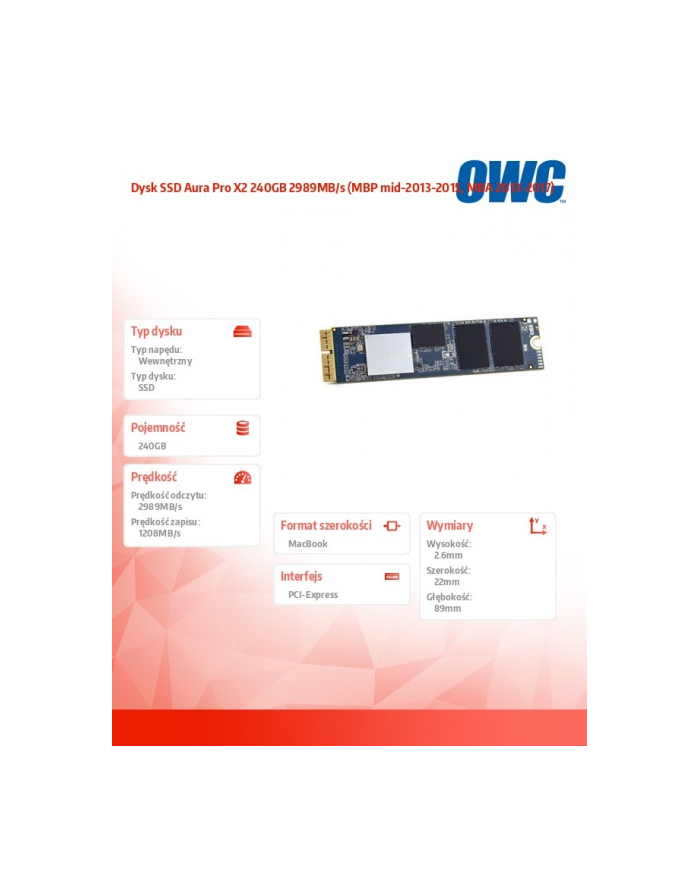 owc Dysk SSD Aura Pro X2 240GB 2989MB/s (MBP mid-2013-2015, MBA 2013-2017) główny