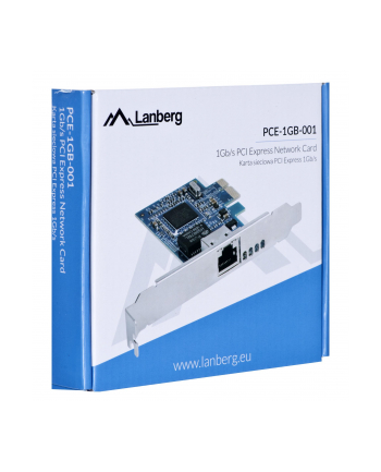 lanberg Karta sieciowa PCI-E 1X RJ45 1GB     PCE-1GB-001