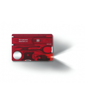 victorinox *Scyzoryk SwissCard Lite z diodš , transparentny czerwony        0.7300.T