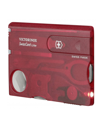 victorinox *Scyzoryk SwissCard Lite z diodš , transparentny czerwony        0.7300.T