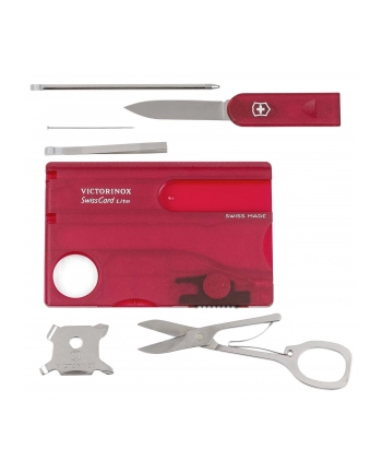 victorinox *Scyzoryk SwissCard Lite z diodš , transparentny czerwony        0.7300.T nr 2
