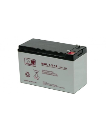 MW Power akumulator 12V/7.2Ah projected life 10-12 years Fast-on 250 nr 1