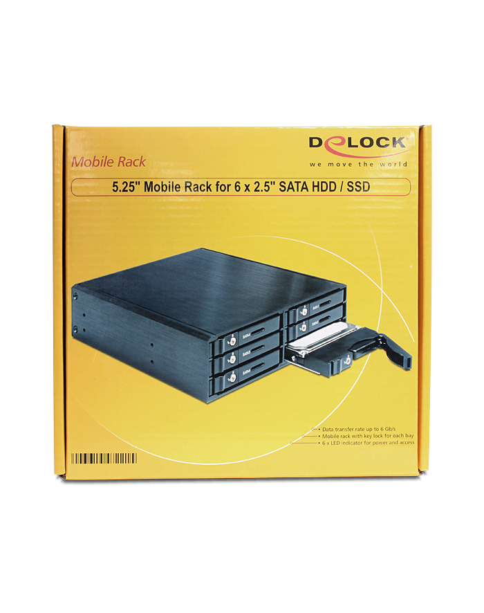 Delock Przenośny stelaż 5.25 do dysków HDD 6 x 2.5 SATA HDD / SSD główny