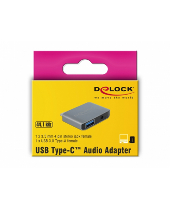 Delock Adapter/przejściówka USB Type-C (M) > Minijack 3.5mm (F) + USB-A(F)