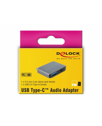 Delock Adapter/przejściówka USB Type-C (M) > Minijack 3.5mm (F) + USB-A(F) nr 1