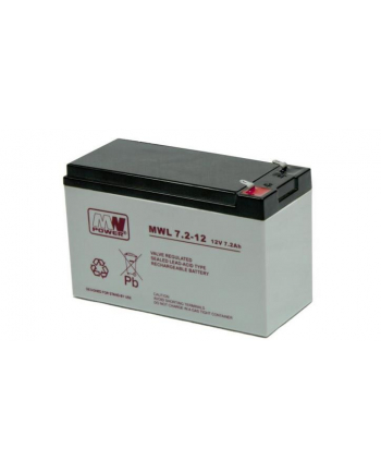 MW Power akumulator 12V/7.2Ah projected life 10-12 years Fast-on 250 nr 2
