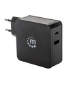 Manhattan Ładowarka Power Delivery USB-C 5V-20V do 45W USB-A 5V do 2.4A czarna - nr 20