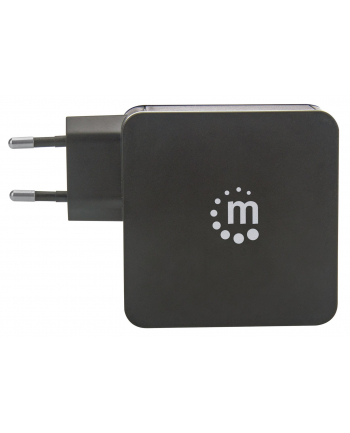 Manhattan Ładowarka Power Delivery USB-C 5V-20V do 45W USB-A 5V do 2.4A czarna