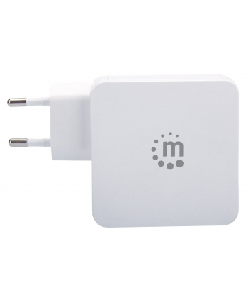 Manhattan Ładowarka Power Delivery USB-C 5V-20V do 45W USB-A 5V do 2.4A biała