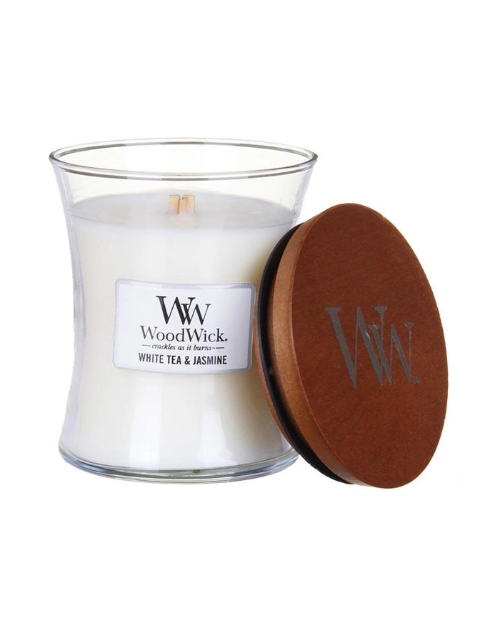 Świeca w szkle WoodWick średnia White Tea & Jasmine 92062E (114mm x 98mm) główny
