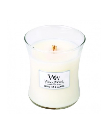 Świeca w szkle WoodWick średnia White Tea & Jasmine 92062E (114mm x 98mm)