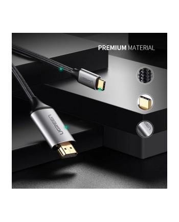 Kabel UGREEN 50570 (USB 31 typu C M - HDMI M; 1 5m; kolor czarny) nr 2