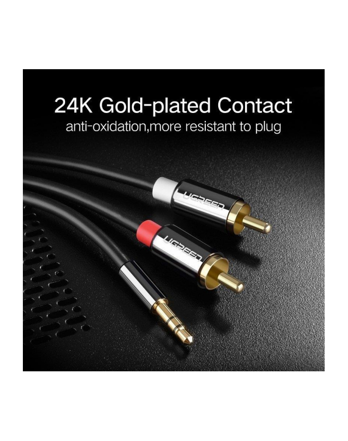 Kabel UGREEN 10590 (Jack 3 5 mm M - 2x Cinch M; 2m; kolor czarny) główny