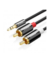 Kabel UGREEN 10590 (Jack 3 5 mm M - 2x Cinch M; 2m; kolor czarny) - nr 4