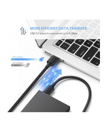 Kabel UGREEN 10370 (USB 30 typu A M - USB 30 M; 1m; kolor czarny)