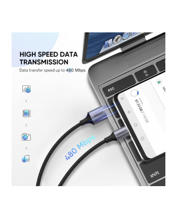 Kabel UGREEN 60128 (USB 20 M - USB 30 Typu C M; 2m; kolor czarny) nr 1