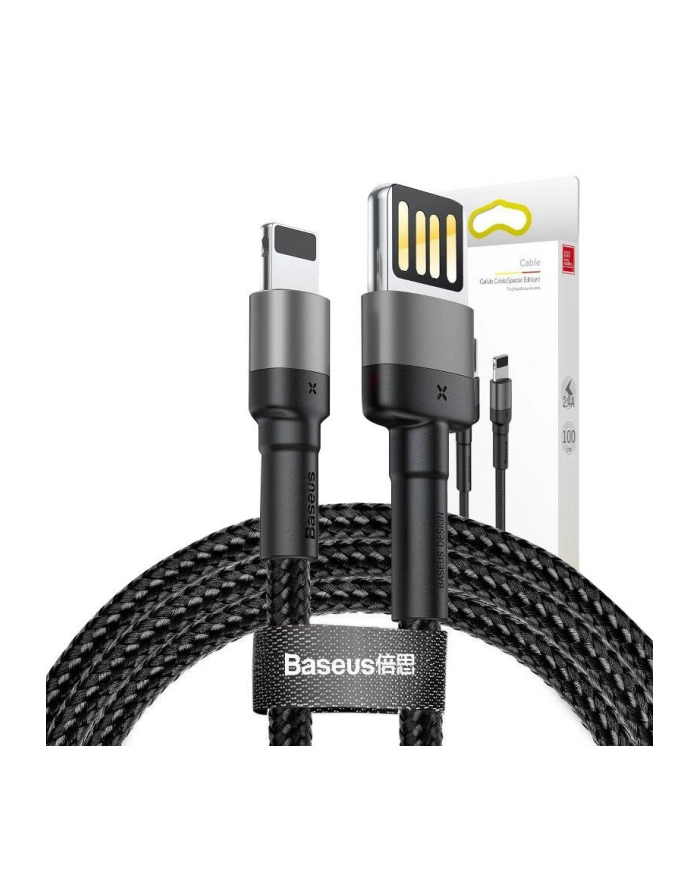 Kabel Baseus CALKLF-GG1 (USB 20 M - Lightning M; 1m; kolor szaro-czarny) główny