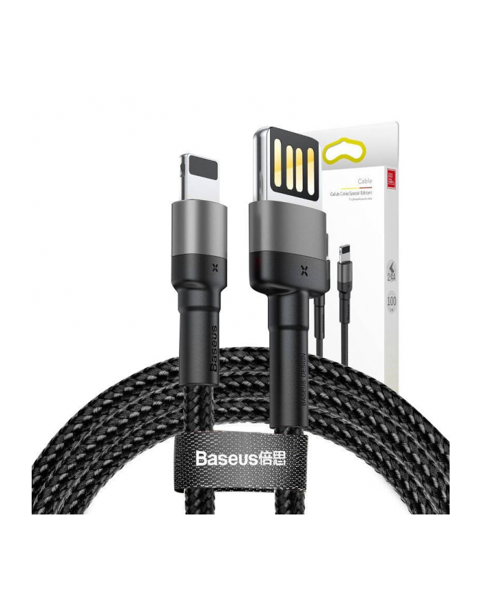Kabel Baseus CALKLF-GG1 (USB 20 M - Lightning M; 1m; kolor szaro-czarny) główny