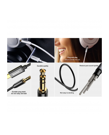 Kabel Baseus CAM01-01 (USB 20 typu C M - Jack 3 5 mm M; 1 2m; kolor czarny) nr 2