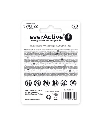 Zestaw akumulatorków everActive EVHRL22-320 (320 mah ; Ni-MH) nr 1