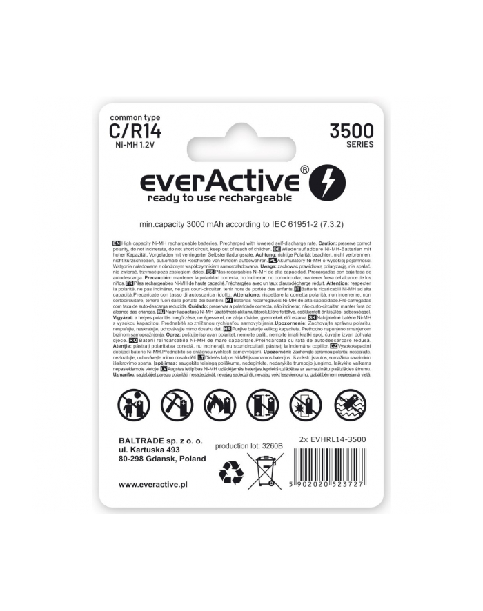 Zestaw akumulatorków everActive EVHRL14-3500 (3500mAh ; Ni-MH) główny